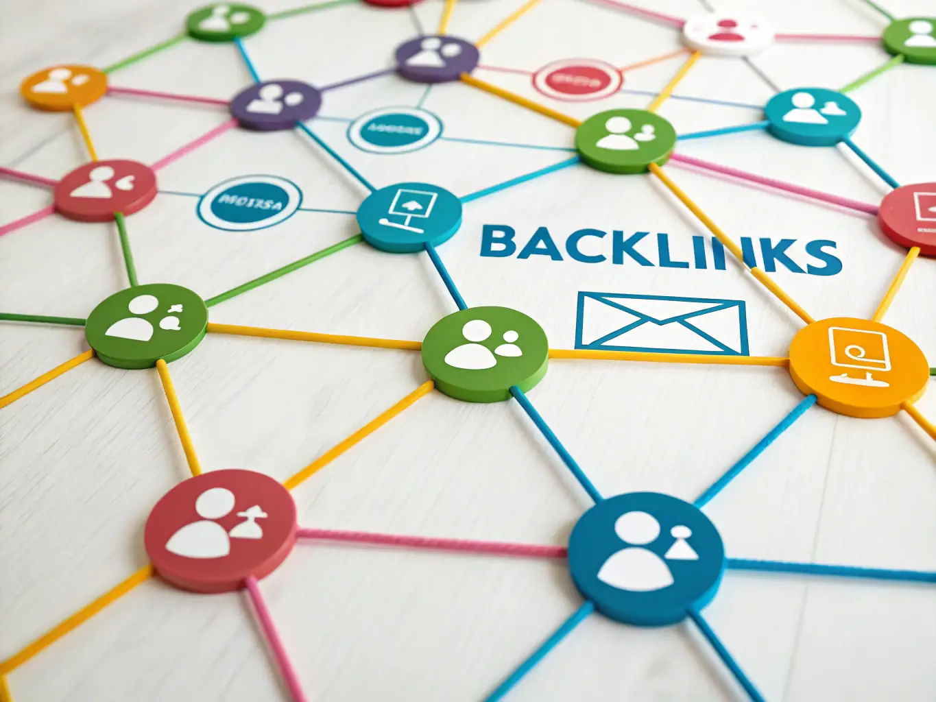 A visual representation of interconnected links forming a strong network, symbolizing Agentie SEO DMA's strategic link building approach to enhance website authority and search engine rankings.