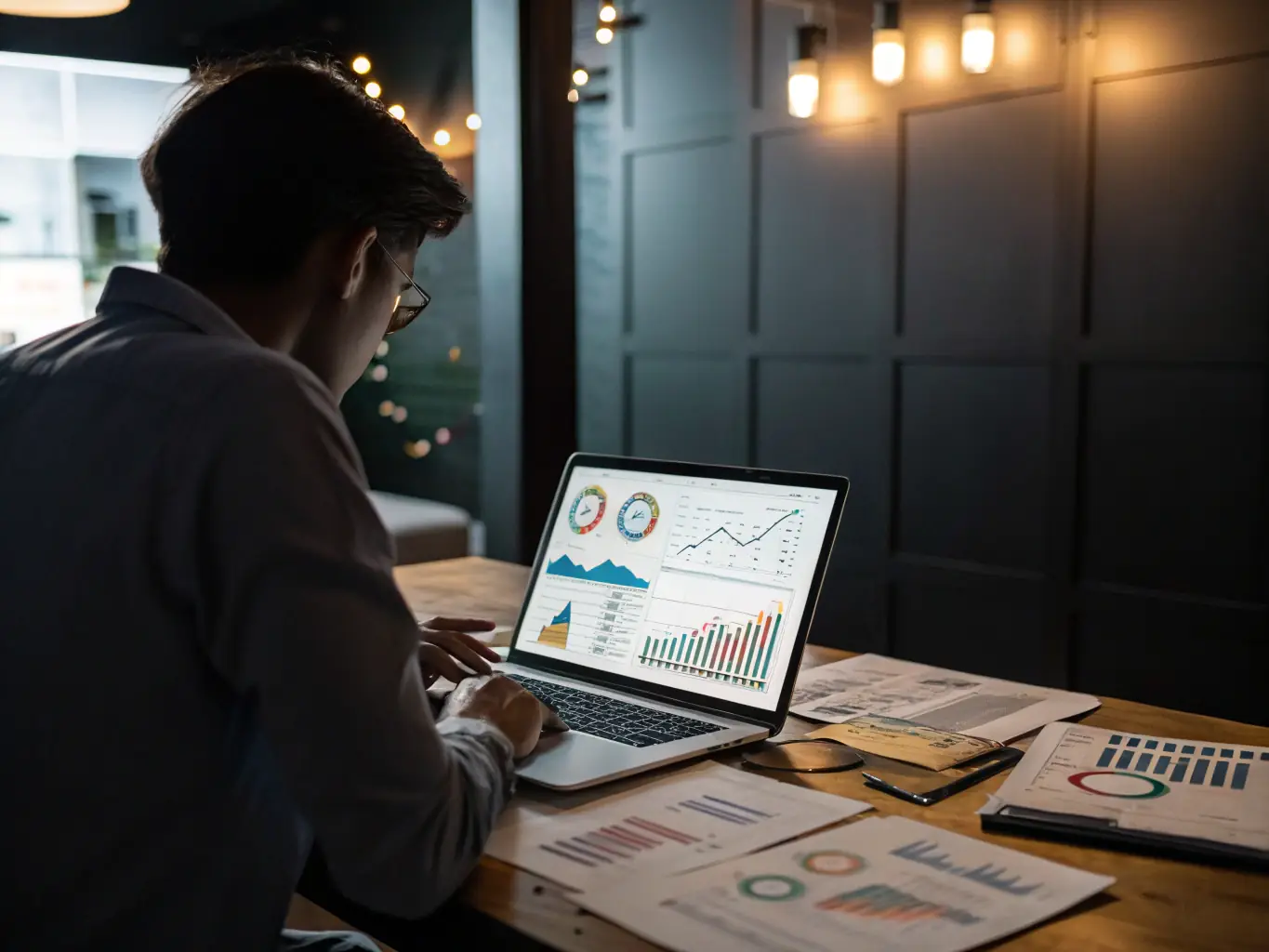 A professional workspace featuring a content strategist meticulously crafting high-quality blog content on a laptop, surrounded by research materials and SEO tools, symbolizing Agentie SEO DMA's commitment to quality content creation.