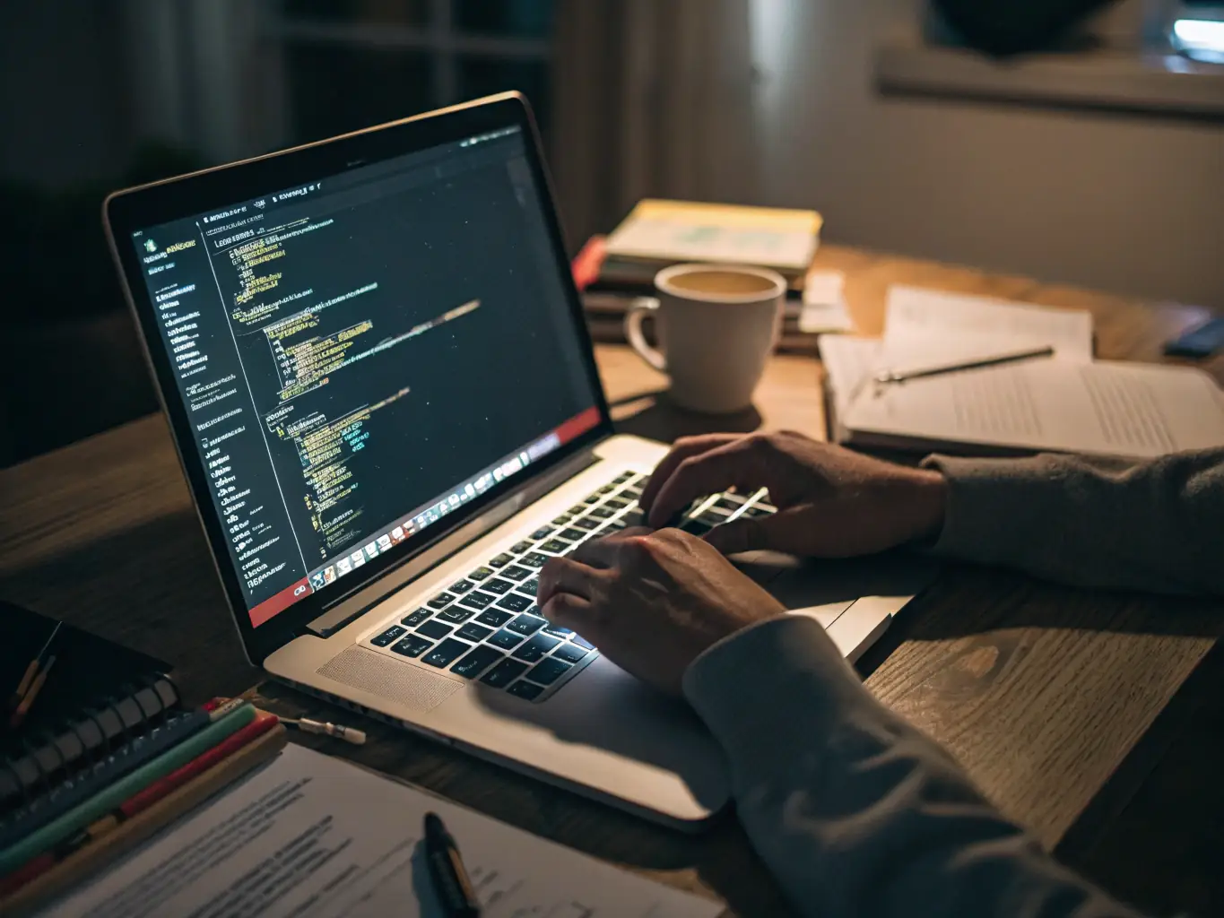 A detailed close-up of a website's code being optimized, highlighting Agentie SEO DMA's meticulous on-page optimization techniques to improve website performance and search engine visibility.