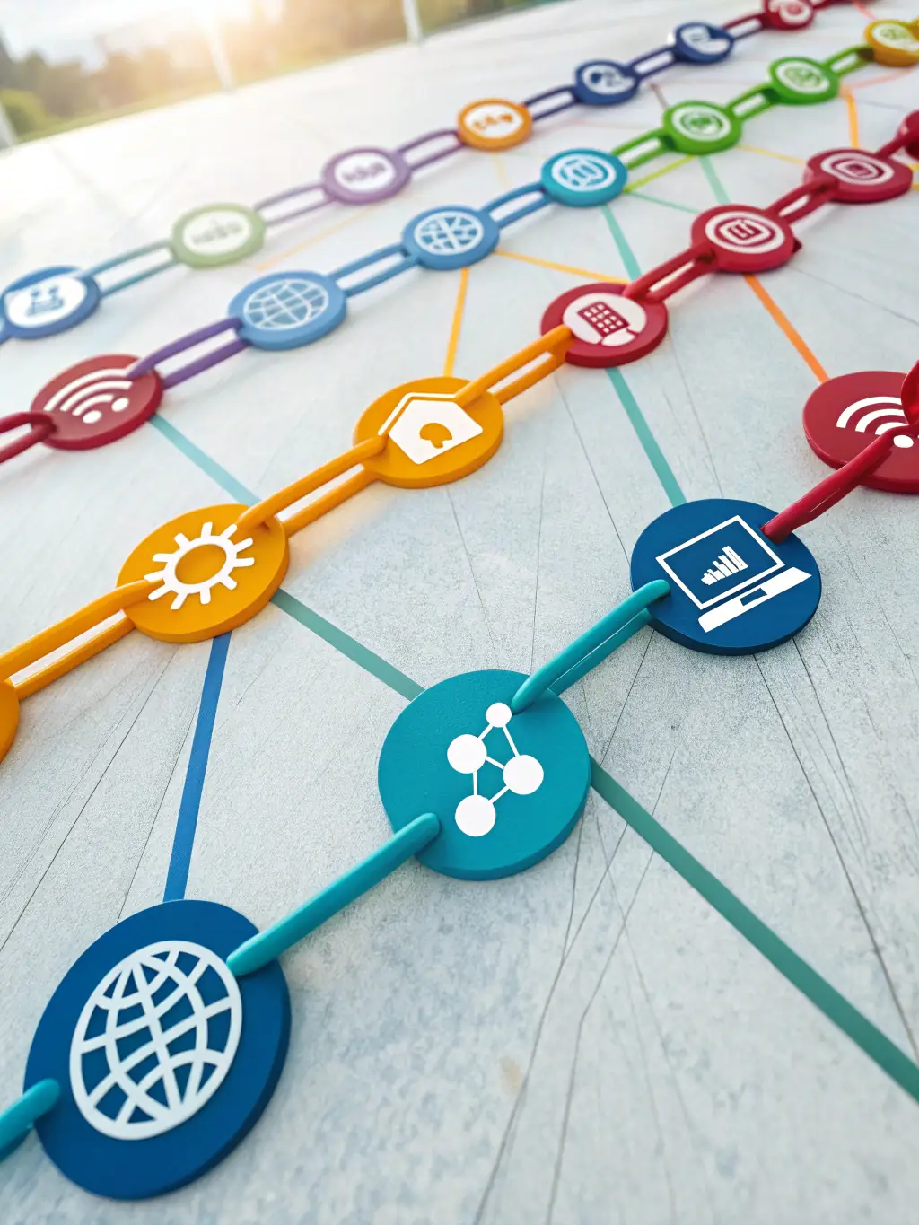 A visual representation of backlinks connecting various websites, illustrating the importance of link building.