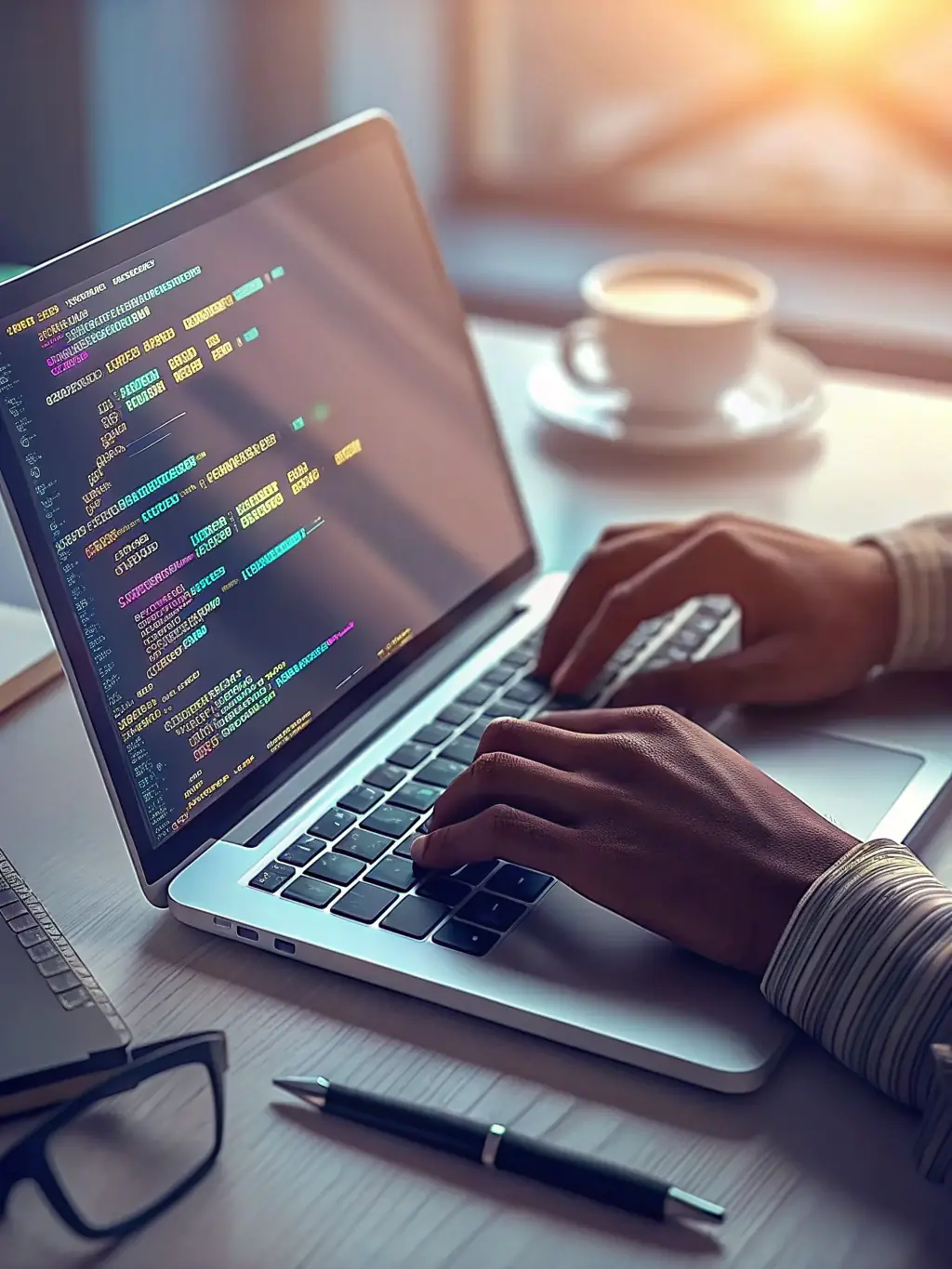An image showing a website's code being optimized for search engines, highlighting the technical aspects of SEO.